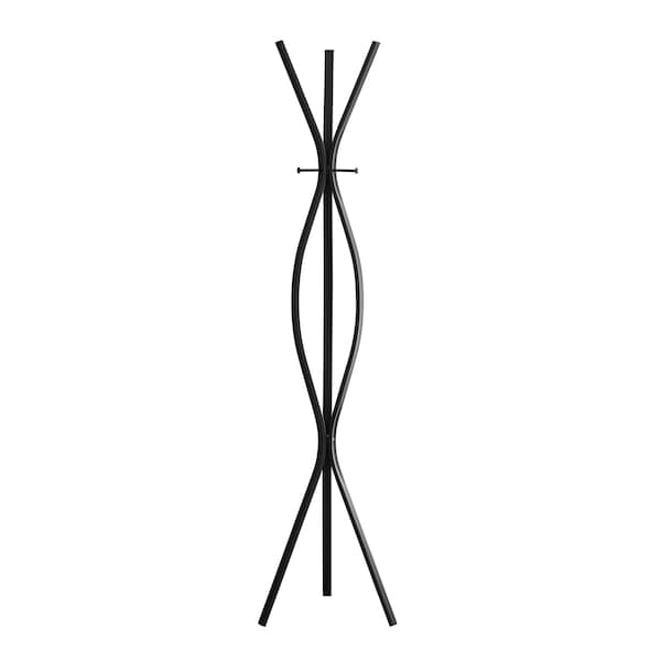 Monarch Specialties Coat Rack, Hall Tree, Free Standing, 3 Hooks, Entryway, 72"H, Bedroom, Metal, Black, Contemporary I 2051 - main